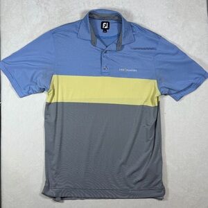 FootJoy Men's Medium The Players TPC Sawgrass Polo in Blue, Yellow, and Gray